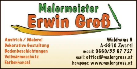 Print-Anzeige von: Groß, Erwin, Malermeister Print-Anzeige von: Groß, Erwin, Malermeister