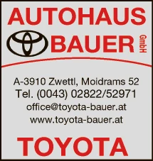 Print-Anzeige von: Autohaus Bauer GmbH, Toyota Print-Anzeige von: Autohaus Bauer GmbH, Toyota