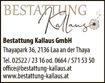 Print-Anzeige von: Bestattung Kallaus GmbH