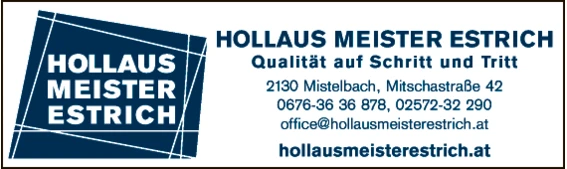 Print-Anzeige von: Hollaus, Jürgen, Estrich