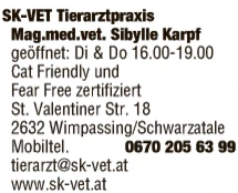 Print-Anzeige von: SK-VET Tierarztpraxis Print-Anzeige von: SK-VET Tierarztpraxis