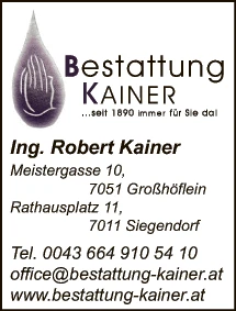 Print-Anzeige von: Bestattung Kainer