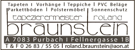 Print-Anzeige von: Tapezierer Braunstein