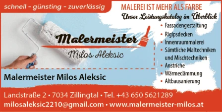 Print-Anzeige von: Malermeister Milos Aleksic 