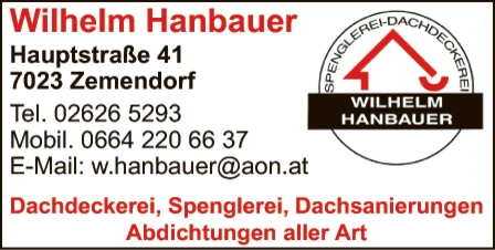 Print-Anzeige von: Hanbauer Wilhelm, Spenglerei